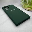 قاب گوشی Galaxy S23 Ultra سامسونگ سیلیکونی اورجینال پاک کنی سورا SORA درجه یک زیربسته سبز تیره کد 165478