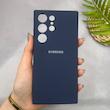 قاب گوشی Galaxy S23 Ultra سامسونگ سیلیکونی اورجینال پاک کنی سورا SORA درجه یک زیربسته سرمه ای کد 165479