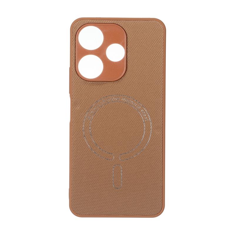 قاب گوشی Redmi 13 4G - Redmi 13 5G - Redmi 13X - Poco M6 4G شیائومی سوزنی طرح مگ سیف محافظ لنزدار قهوه ای کد 180443