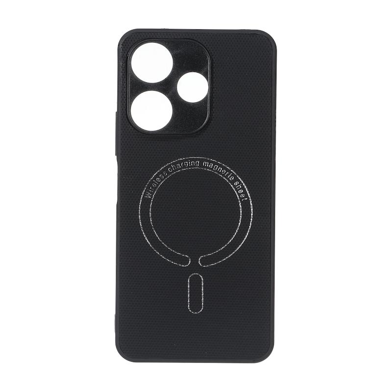 قاب گوشی Redmi 13 4G - Redmi 13 5G - Redmi 13X - Poco M6 4G شیائومی سوزنی طرح مگ سیف محافظ لنزدار مشکی کد 180444