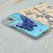 قاب گوشی Galaxy A06 سامسونگ فانتزی IMD لنز نگین دار دور مات دکمه کرومی طرح قلب و پروانه کیوت کد 165656