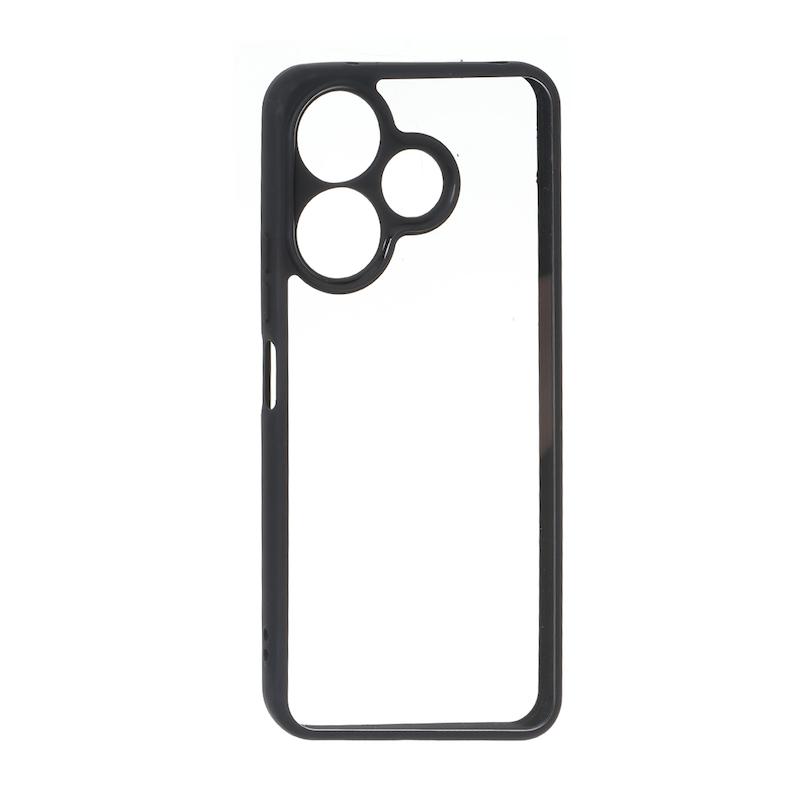 قاب گوشی Redmi 13 4G - Redmi 13 5G - Redmi 13X - Poco M6 4G شیائومی پشت طلقی شفاف دور سیلیکونی مشکی کد 180447