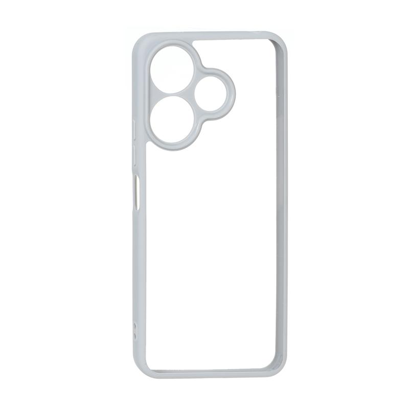 قاب گوشی Redmi 13 4G - Redmi 13 5G - Redmi 13X - Poco M6 4G شیائومی پشت طلقی شفاف دور سیلیکونی طوسی کد 180449