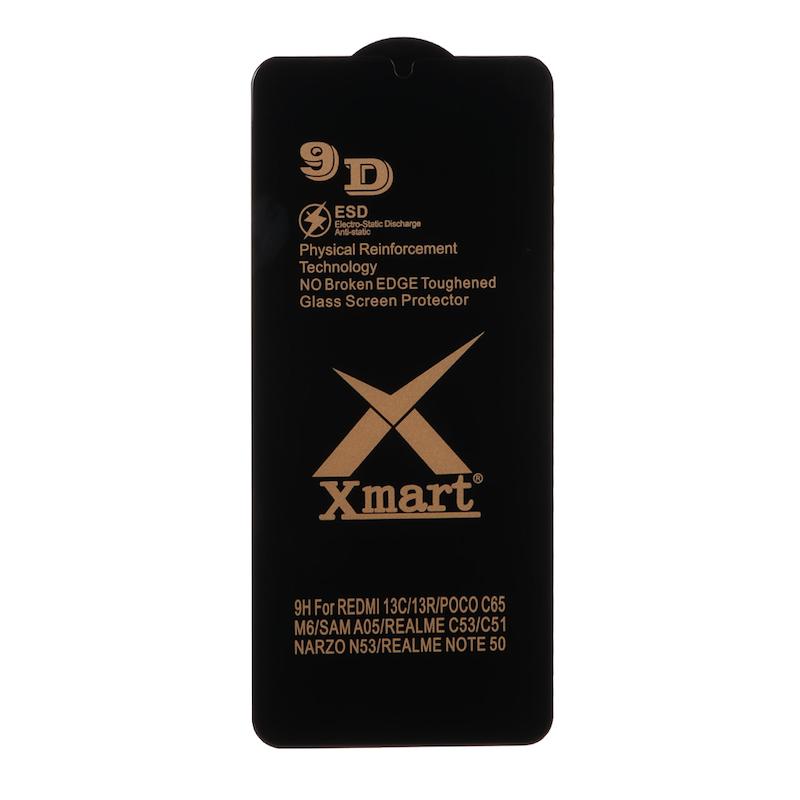 گلس گوشی Galaxy A05 - Galaxy A05S - Redmi 13C - Poco C65 - Realme C51 - Realme C53 شیشه ای ایکس مارت Xmart سری 9D اورجینال کد G199-180453