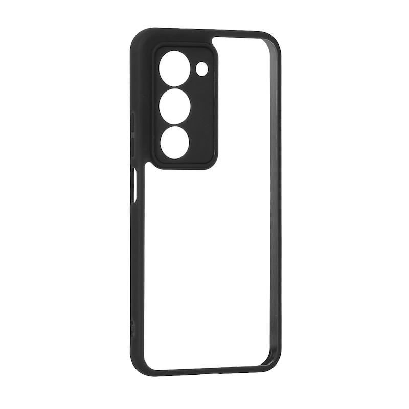 قاب گوشی Redmi 15 4G شیائومی پشت طلقی شفاف دور سیلیکونی مشکی کد 180461