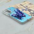 قاب گوشی Galaxy A25 سامسونگ فانتزی IMD لنز نگین دار دور مات دکمه کرومی طرح قلب و پروانه کیوت کد 165699