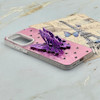 قاب گوشی Galaxy A36 سامسونگ فانتزی IMD لنز نگین دار دور مات دکمه کرومی طرح قلب و پروانه کیوت کد 165718