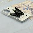 قاب گوشی Galaxy A36 سامسونگ فانتزی IMD لنز نگین دار دور مات دکمه کرومی طرح قلب و پروانه کیوت کد 165720