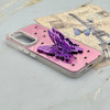 قاب گوشی Galaxy A54 سامسونگ فانتزی IMD لنز نگین دار دور مات دکمه کرومی طرح قلب و پروانه کیوت کد 165732