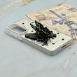 قاب گوشی Galaxy A55 سامسونگ فانتزی IMD لنز نگین دار دور مات دکمه کرومی طرح قلب و پروانه کیوت کد 165738