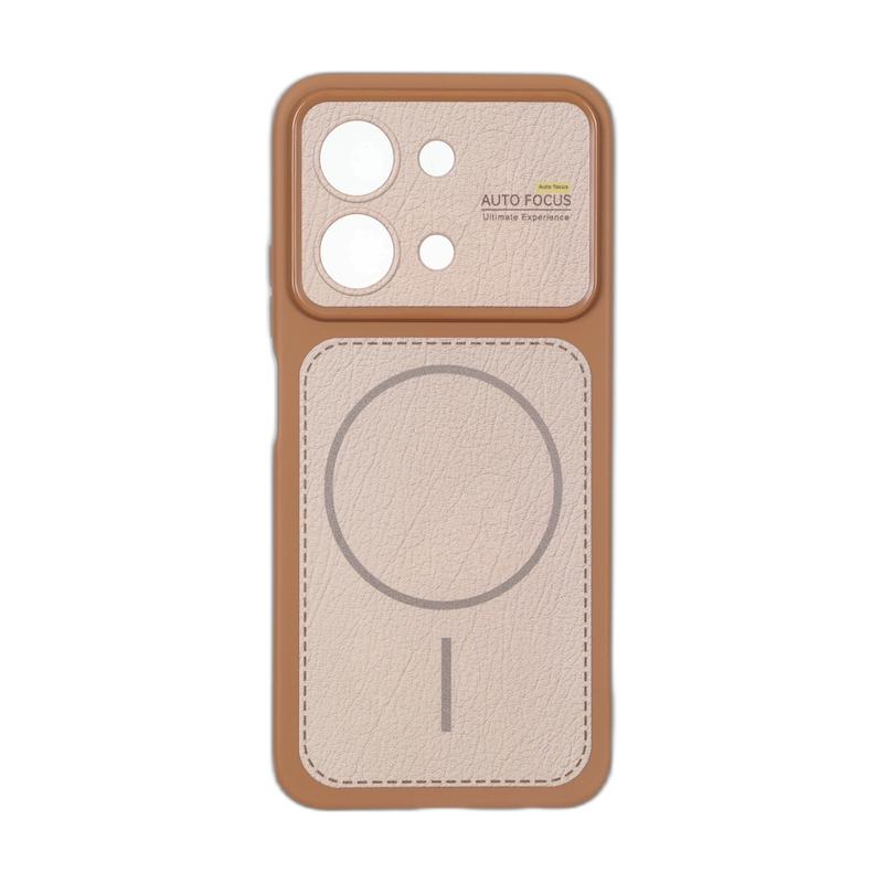 قاب گوشی Redmi 15C - Poco C85 شیائومی Auto Focus مستطیلی طرح مگ سیف محافظ لنزدار قهوه ای کد 180544