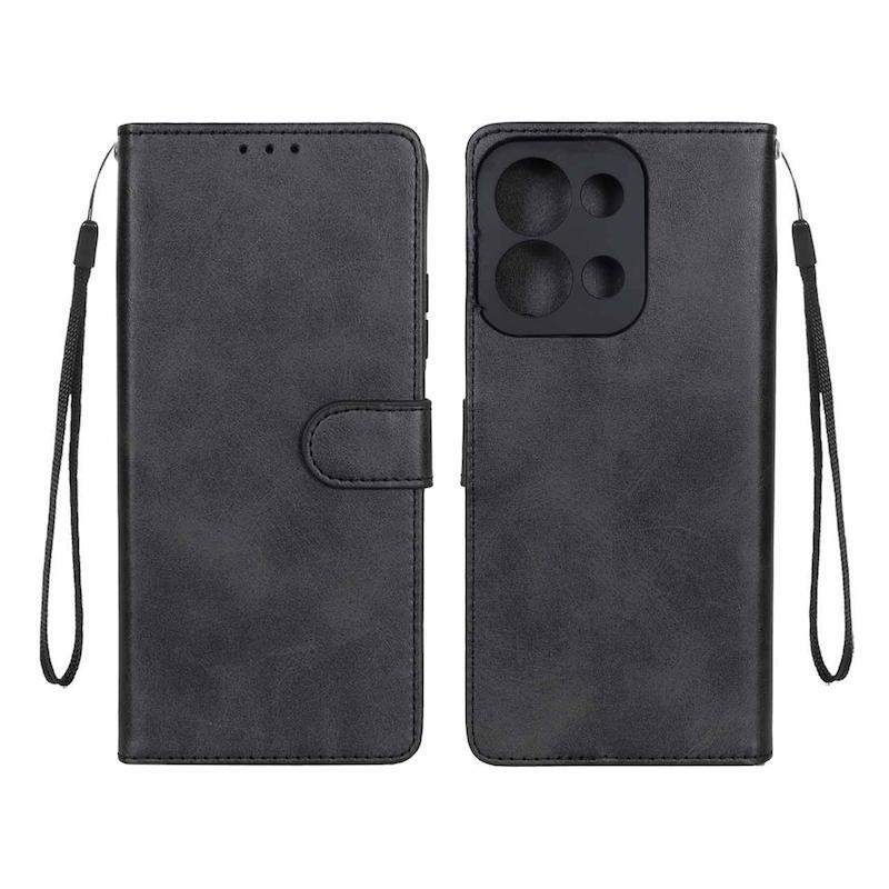 کیف گوشی Redmi 15C - Poco C85 شیائومی مگنتی طرح چرم کتابی بنددار مشکی کد 180552