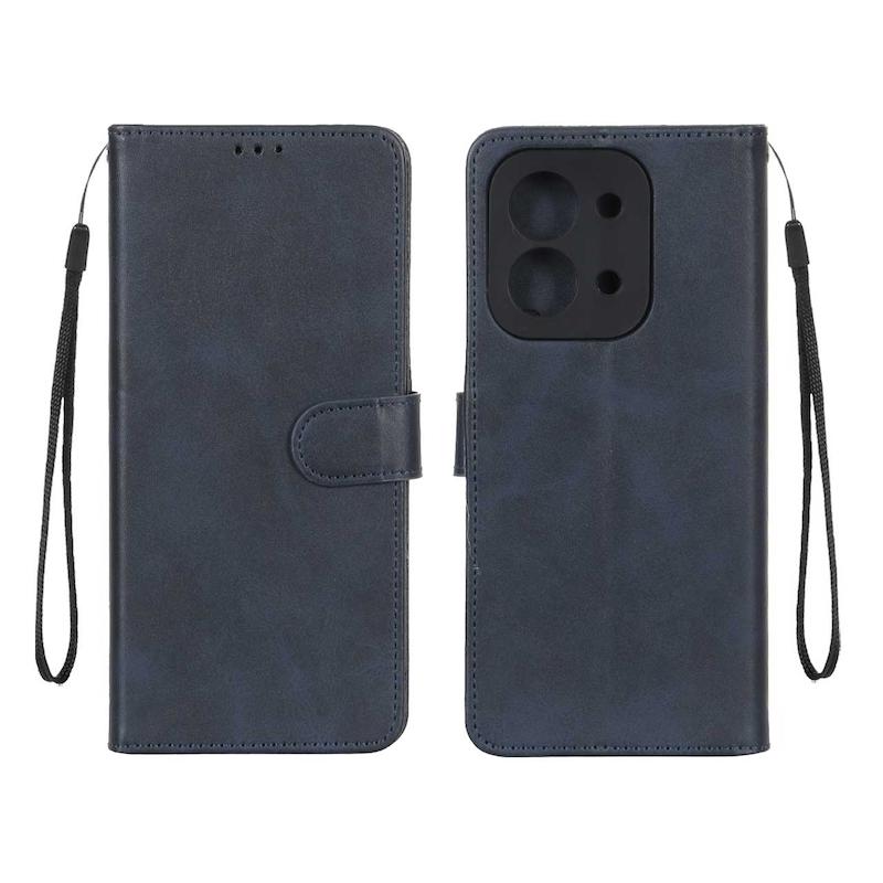 کیف گوشی Redmi 15C - Poco C85 شیائومی مگنتی طرح چرم کتابی بنددار سرمه ای کد 180554