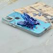 قاب گوشی Galaxy A11 - M11 سامسونگ فانتزی IMD لنز نگین دار دور مات دکمه کرومی طرح قلب و پروانه کیوت کد 165749