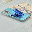 قاب گوشی Galaxy A22 4G - M32 4G سامسونگ فانتزی IMD لنز نگین دار دور مات دکمه کرومی طرح قلب و پروانه کیوت کد 165763