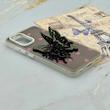 قاب گوشی Galaxy A32 4G سامسونگ فانتزی IMD لنز نگین دار دور مات دکمه کرومی طرح قلب و پروانه کیوت کد 165770
