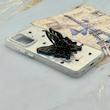 قاب گوشی Galaxy A52 4G - A52 5G - A52S سامسونگ فانتزی IMD لنز نگین دار دور مات دکمه کرومی طرح قلب و پروانه کیوت کد 165771