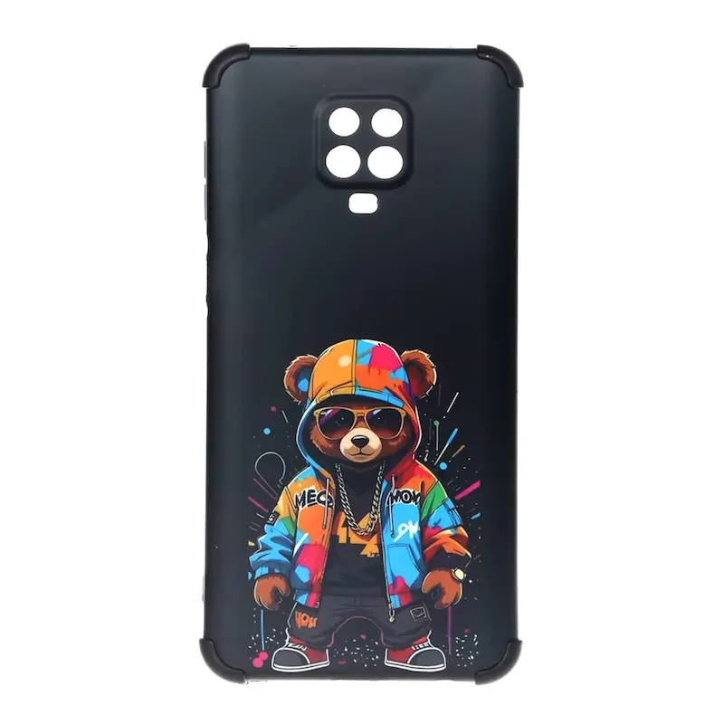 قاب گوشی Redmi Note 9S - Redmi Note 9 Pro شیائومی فانتزی هارد HARD ایربگ دار کپسولی محافظ لنز دار خرسی تدی کد 180652