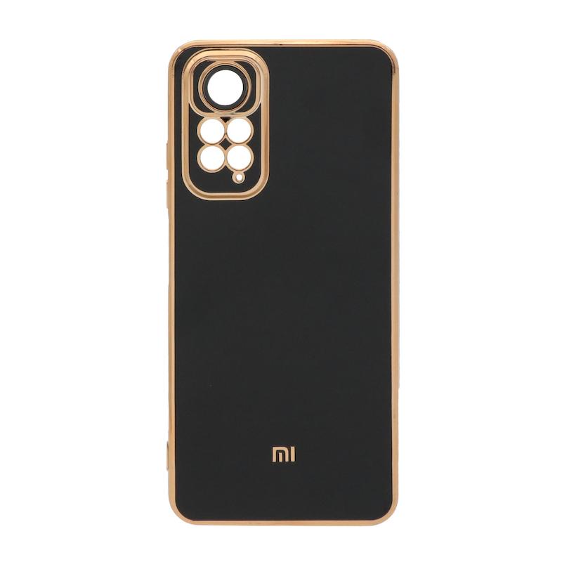 قاب گوشی Redmi Note 11 4G - Redmi Note 11S شیائومی طرح ژله ای مای کیس گلد لاین دور طلایی محافظ لنز دار مشکی کد 180662