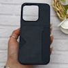 قاب گوشی Redmi 15C - Poco C85 شیائومی چرمی دوخت جاکارتی دار کربنی Slim Wallet Case سرمه ای کد 164406