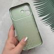 قاب گوشی iPhone 16 آیفون تبدیل سری 17 Tech Woven Case پشت سخت جیر محافظ لنز دار شیشه ای سبز کد 166715
