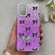 قاب گوشی Redmi Note 10 4G - Redmi Note 10S - Poco M5S شیائومی فانتزی ماربل IMD لنز نگین دار دور مات دکمه کرومی طرح پاپیون کیوت کد 166357