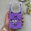 قاب گوشی Redmi Note 14 Pro 4G شیائومی فانتزی ماربل IMD لنز نگین دار دور مات دکمه کرومی طرح پاپیون کیوت کد 166420