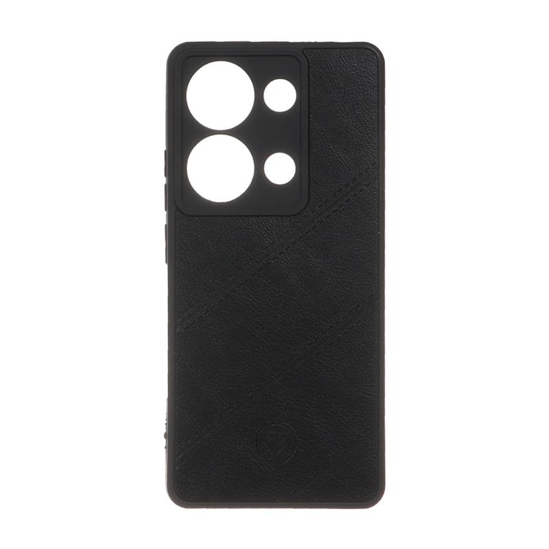 قاب گوشی Redmi Note 13 Pro 4G - Poco M6 Pro 4G شیائومی شیائومی طرح چرمی ساده محافظ لنزدار مورب مشکی کد 180691