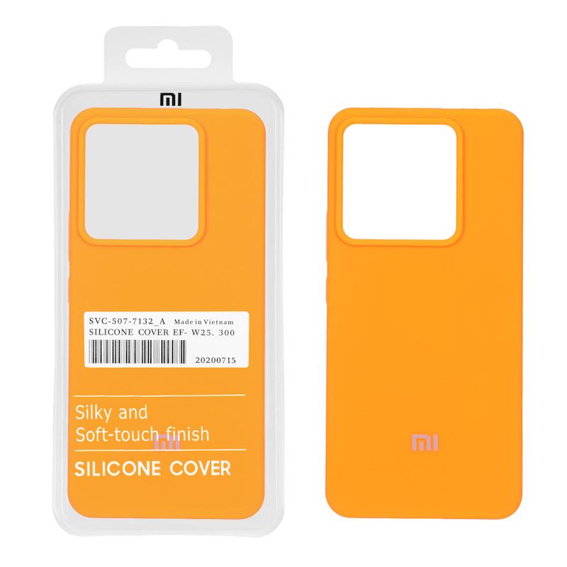 قاب گوشی Redmi Note 13 Pro 5G - Poco X6 شیائومی سیلیکونی اورجینال پاک کنی درجه یک زیربسته نارنجی کد 180707