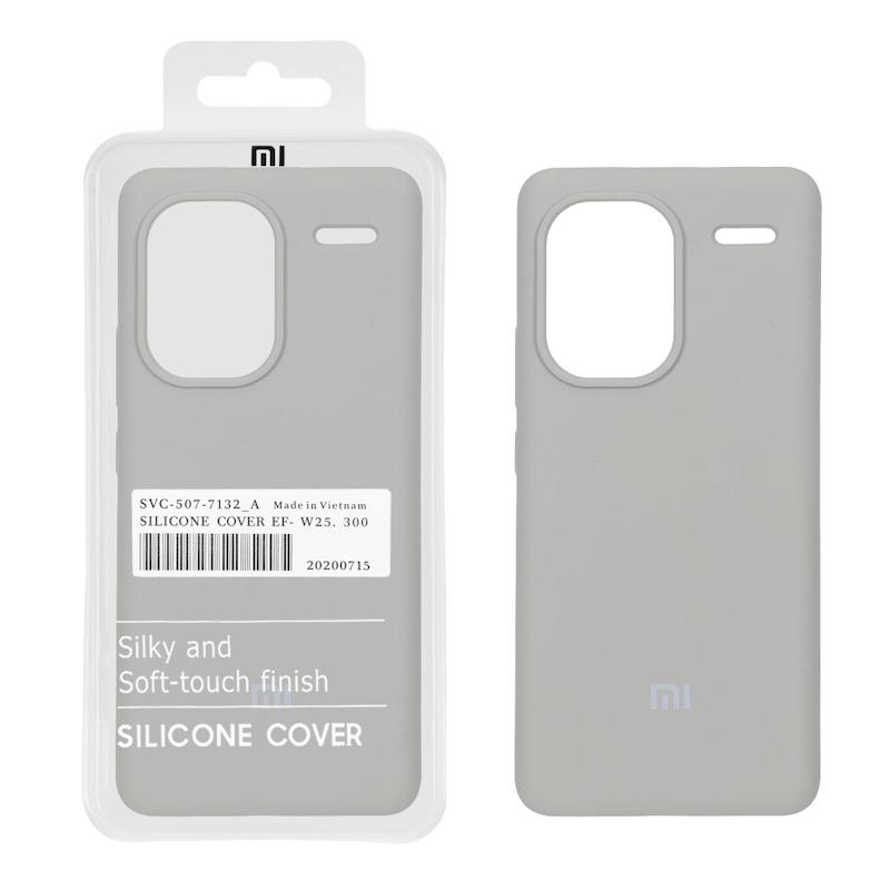 قاب گوشی Redmi Note 13 Pro Plus شیائومی سیلیکونی اورجینال پاک کنی درجه یک زیربسته طوسی کد 180725