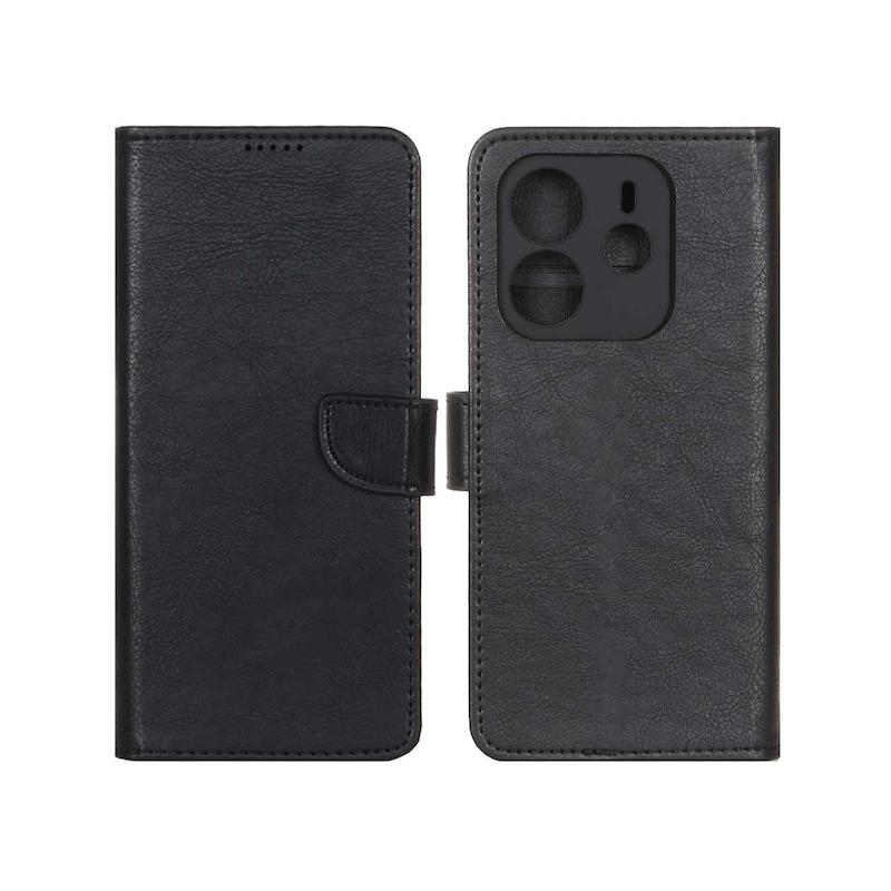 کیف گوشی Redmi Note 14 4G شیائومی مگنتی طرح چرم کتابی محافظ لنزدار مشکی کد 180731