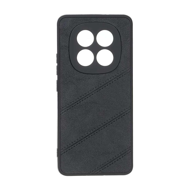 قاب گوشی Redmi Note 15 4G شیائومی شیائومی طرح چرمی ساده محافظ لنزدار مورب مشکی کد 180758