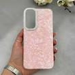 قاب گوشی Galaxy A16 سامسونگ اورجینال AV ماربل کرومی لنز نگین دار لاکچری صورتی کد E1-166623