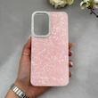 قاب گوشی Galaxy A36 سامسونگ اورجینال AV ماربل کرومی لنز نگین دار لاکچری صورتی کد E1-166630