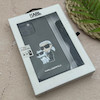 قاب گوشی iPhone 12 Pro Max آیفون اورجینال برجسته کارل KARL خاکستری با بند لندیارد کد 163115
