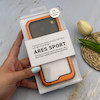 قاب گوشی iPhone 17 Pro آیفون اورجینال کی زد دو KZDOO سری ARES SPORT طرح طلقی شیشه ای شفاف دور فلزی نارنجی کد 163159