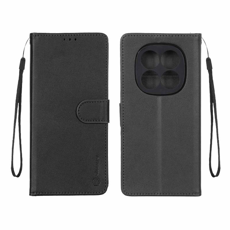 کیف گوشی Redmi Note 15 Pro 5G شیائومی مگنتی نیلکین Nillkin طرح چرم کتابی محافظ لنزدار بنددار مشکی کد 180826
