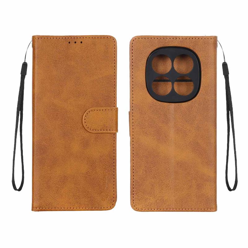 کیف گوشی Redmi Note 15 Pro 5G شیائومی مگنتی نیلکین Nillkin طرح چرم کتابی محافظ لنزدار بنددار عسلی کد 180829