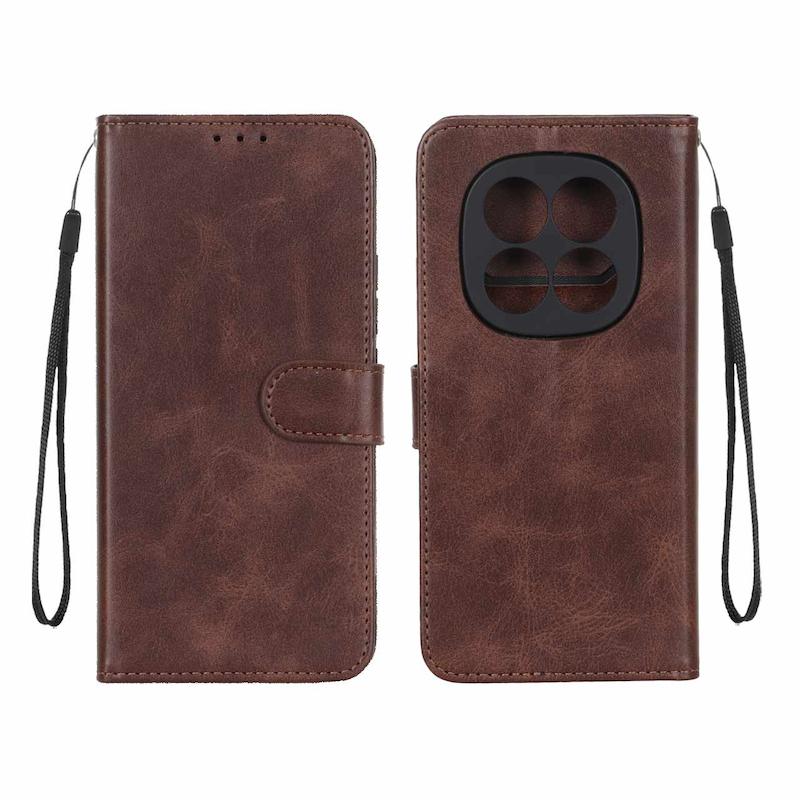 کیف گوشی Redmi Note 15 Pro Plus شیائومی مگنتی طرح چرم کتابی محافظ لنزدار بنددار قهوه ای کد 180834
