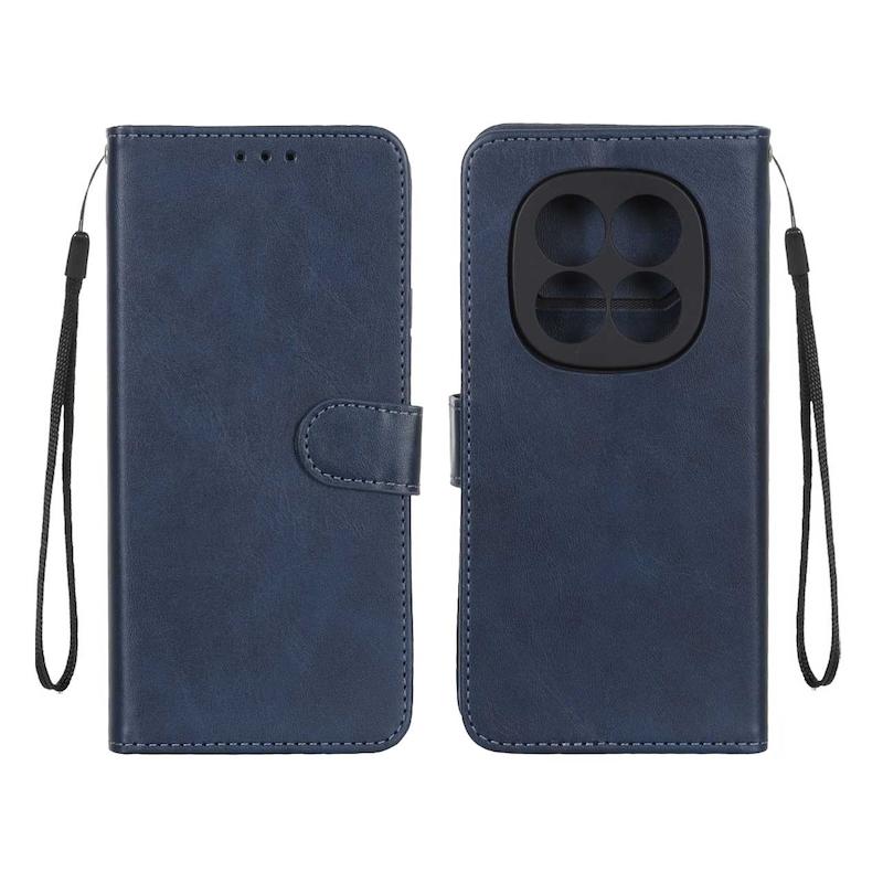 کیف گوشی Redmi Note 15 Pro Plus شیائومی مگنتی طرح چرم کتابی محافظ لنزدار بنددار سرمه ای کد 180836