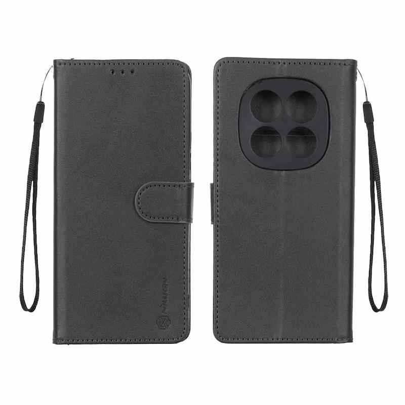 کیف گوشی Redmi Note 15 Pro Plus شیائومی مگنتی نیلکین Nillkin طرح چرم کتابی محافظ لنزدار بنددار مشکی کد 180841