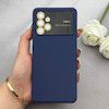 قاب گوشی Galaxy A32 4G سامسونگ سیلیکونی Camera Lens زیر بسته طرح 17 SERIES محافظ لنز دار سرمه ای تیره کد 163366