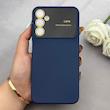 قاب گوشی Galaxy A25 سامسونگ سیلیکونی Camera Lens زیر بسته طرح 17 SERIES محافظ لنز دار سرمه ای