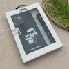 قاب گوشی iPhone 12 Pro Max آیفون اورجینال برجسته کارل KARL مشکی با بند لندیارد کد 163117
