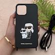 قاب گوشی iPhone 12 Pro Max آیفون اورجینال برجسته کارل KARL مشکی با بند لندیارد کد 163117