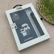 قاب گوشی iPhone 12 Pro Max آیفون اورجینال برجسته کارل KARL سرمه ای با بند لندیارد کد 163118