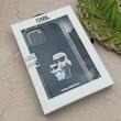قاب گوشی iPhone 13 Pro Max آیفون اورجینال برجسته کارل KARL سرمه ای با بند لندیارد کد 163120