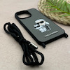 قاب گوشی iPhone 14 Pro Max آیفون اورجینال برجسته کارل KARL خاکستری با بند لندیارد کد 163124
