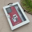 قاب گوشی iPhone 15 Pro Max آیفون اورجینال برجسته کارل KARL قرمز با بند لندیارد کد 163129