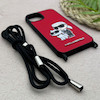 قاب گوشی iPhone 13 - iPhone 14 آیفون اورجینال برجسته کارل KARL قرمز با بند لندیارد کد 163130
